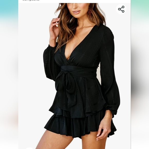 Relipop Black Long Sleeve Romper - Picture 6 of 6